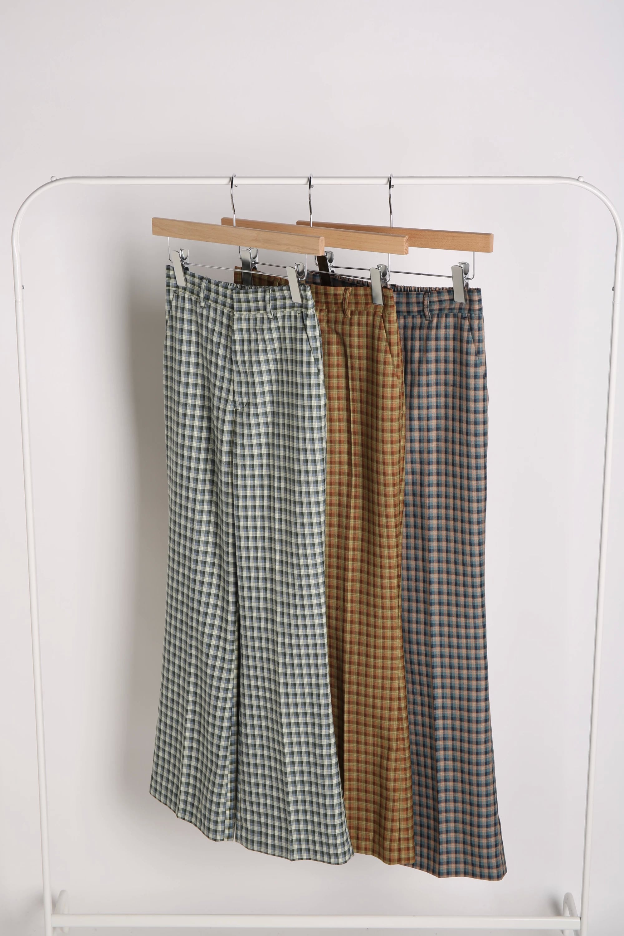 CLASSIC CHECK FLARE PANTS