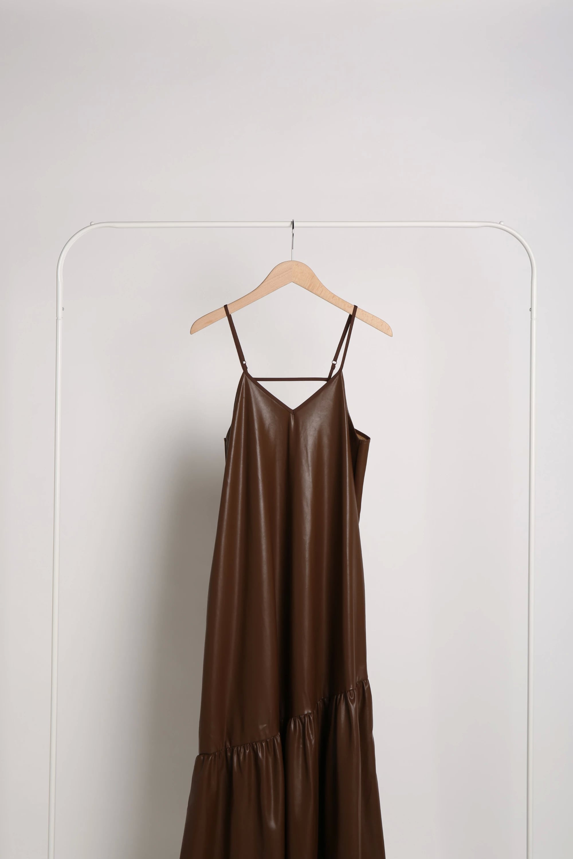 ECO LEATHER FLARE CAMI ONE PIECE