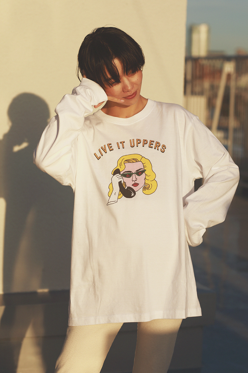 LIVE IT UPPERS TELEPHONE LONG SLEEVE TEE